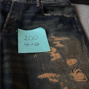 Polo Ralph Lauren Men's Distressed Black Jeans